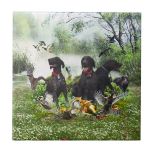 German Shorthaired Pointers Ceramic Tile