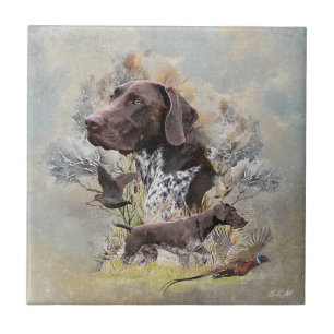 German Shorthaired Pointers Ceramic Tile