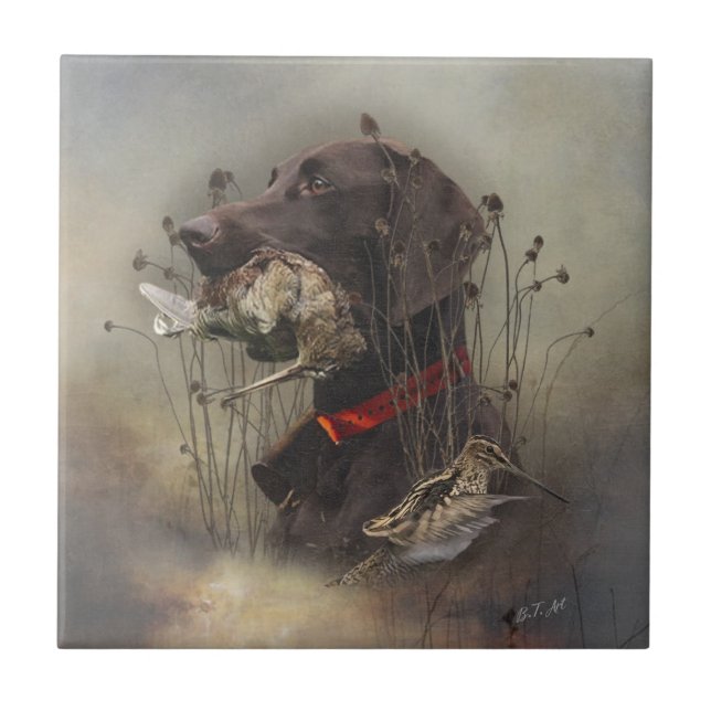 German Shorthaired Pointers Ceramic Tile (Front)