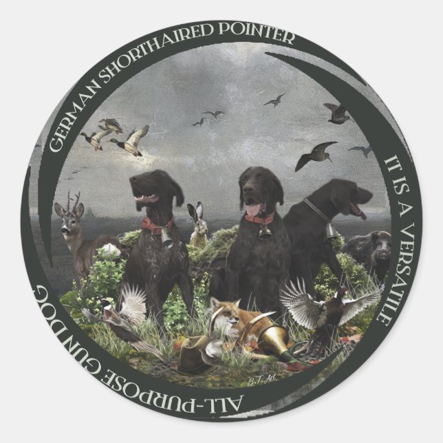 German Shorthaired Pointers Classic Round Sticker (Front)