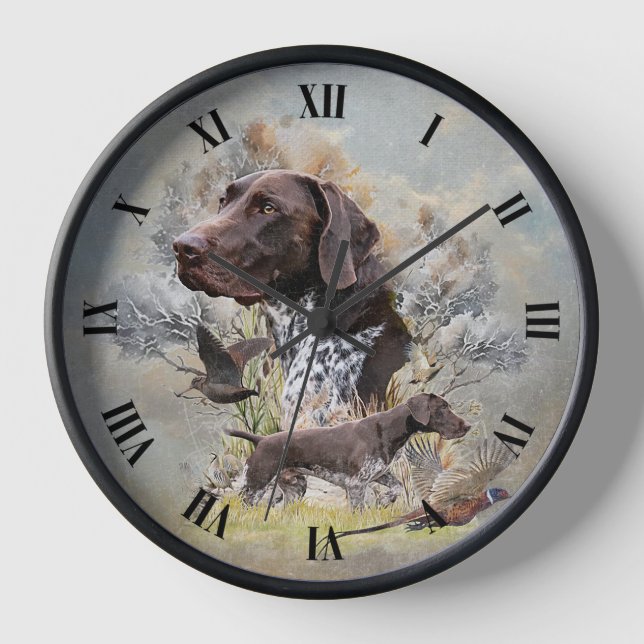 German Shorthaired Pointers  Clock (Front)