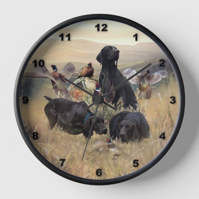 German Shorthaired Pointers  Clock (Front)