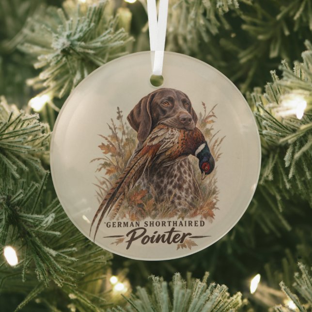 German Shorthaired Pointers  Glass Tree Decoration (Insitu)