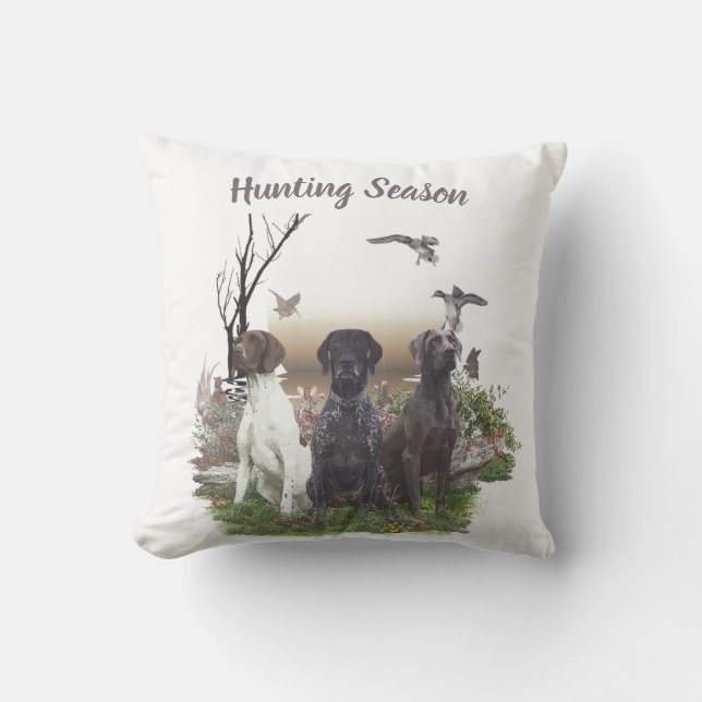 German Shorthaired Pointers (GSP), a hunting pheas Cushion (Front)