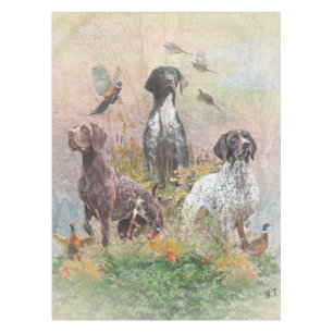 German Shorthaired Pointers (GSP), a hunting pheas Tablecloth