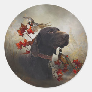 German Shorthaired Pointers (GSP)     Classic Round Sticker