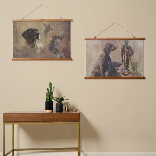 German Shorthaired Pointers (GSP)   Hanging Tapestry (Asymmetrical)