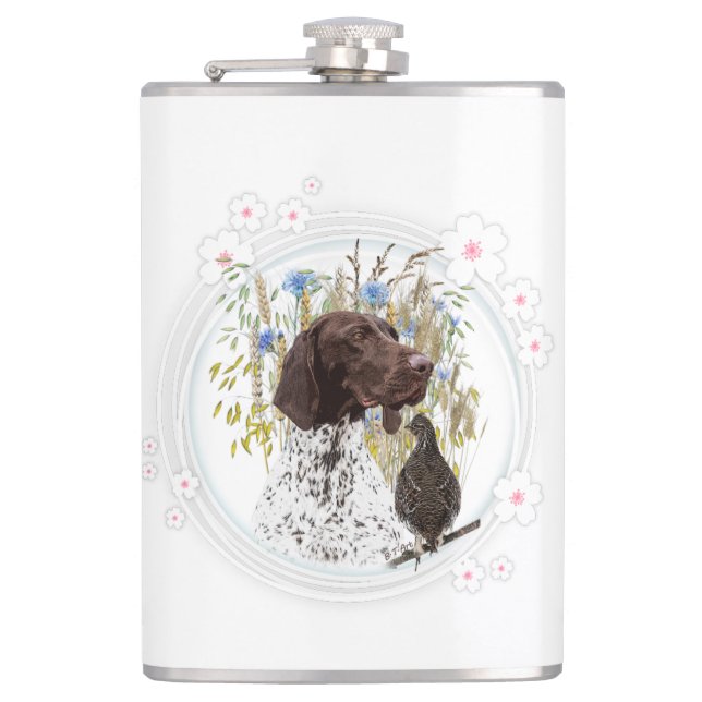 German Shorthaired Pointers (GSP)   Hip Flask (Front)