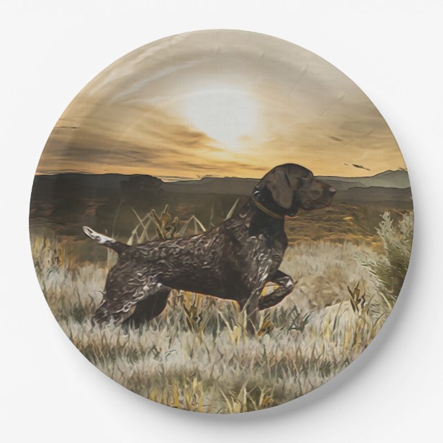 German Shorthaired Pointers (GSP)    Paper Plate (Front)