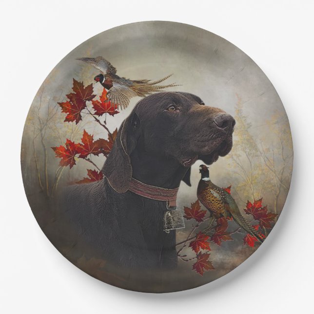German Shorthaired Pointers (GSP)    Paper Plate (Front)