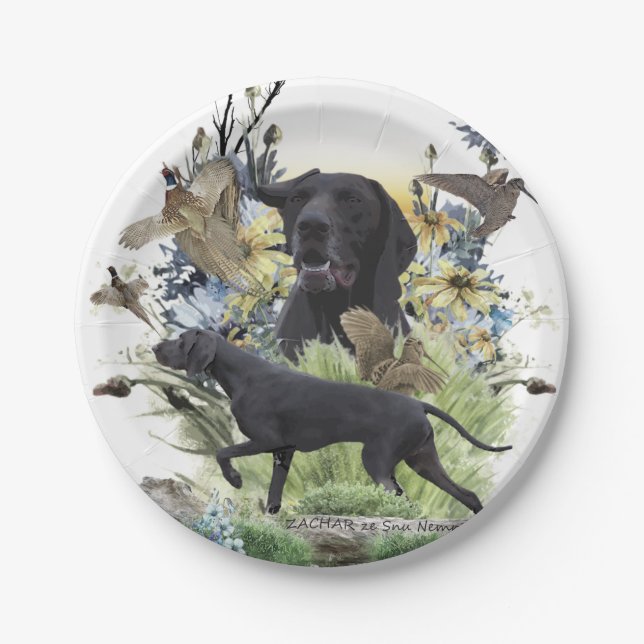 German Shorthaired Pointers (GSP)  Paper Plate (Front)