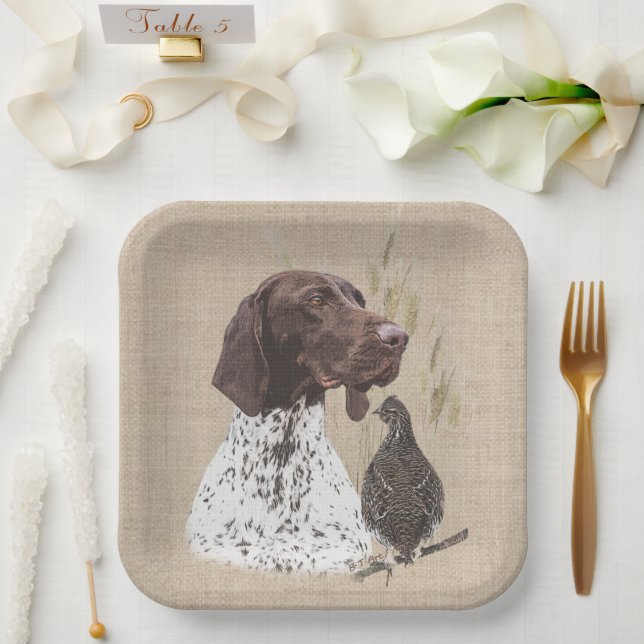 German Shorthaired Pointers (GSP)  Paper Plates (Wedding)