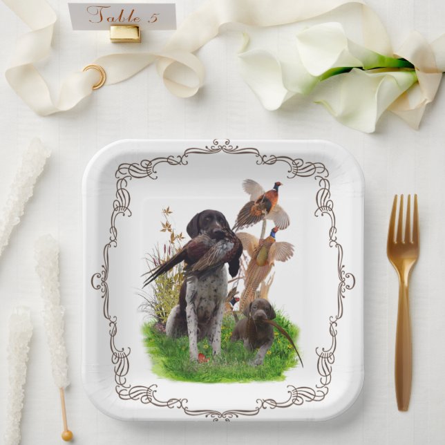 German Shorthaired Pointers (GSP)  Paper Plates (Wedding)