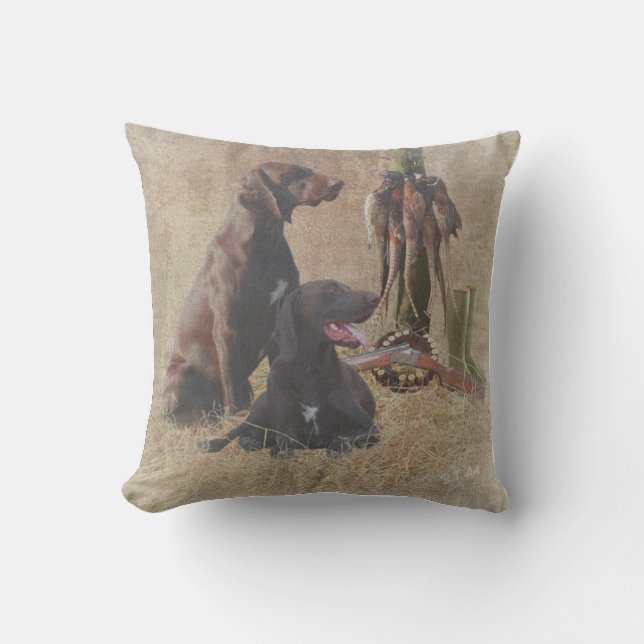 German Shorthaired Pointers (GSP) Postcard Coffee  Cushion (Front)