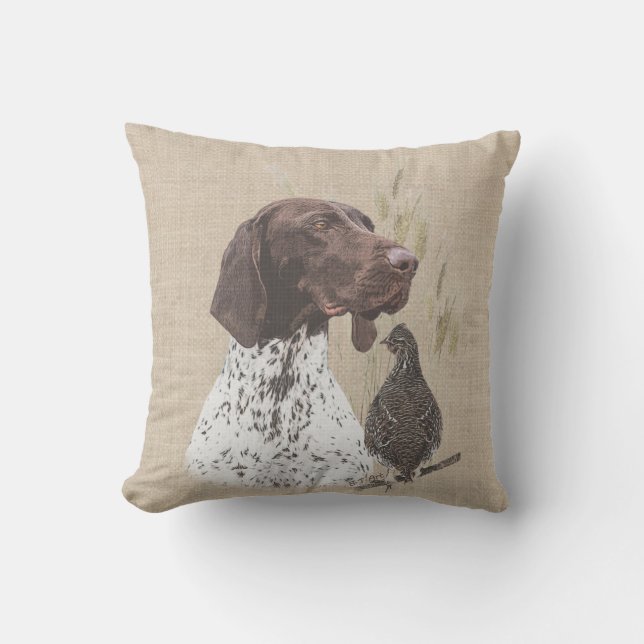 German Shorthaired Pointers (GSP) Postcard Coffee  Cushion (Front)