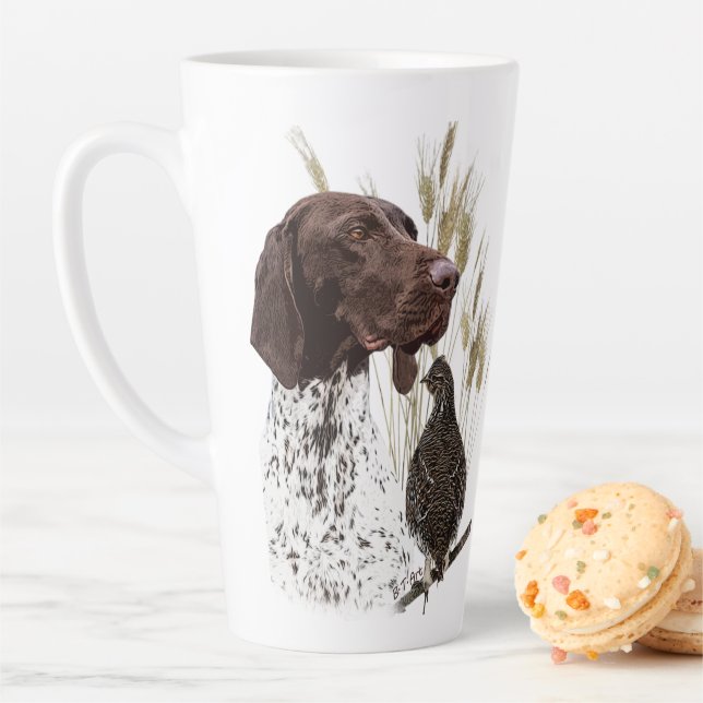 German Shorthaired Pointers (GSP) Postcard Coffee  Latte Mug (In Situ)