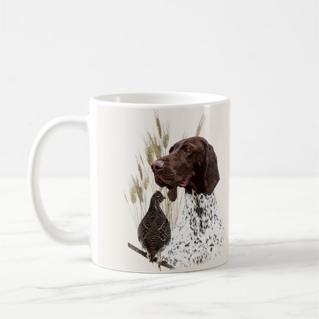 German Shorthaired Pointers (GSP) Postcard Coffee  Mug (Left)