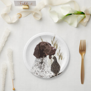 German Shorthaired Pointers (GSP) Postcard Coffee  Paper Plate