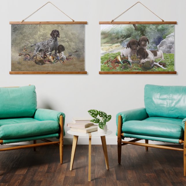 German Shorthaired Pointers (GSP)  Puppy  Hanging Tapestry (Living Room)