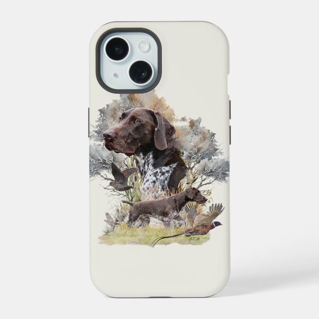 German Shorthaired Pointers  iPhone 15 Case (Back)