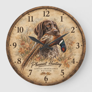 German Shorthaired Pointers Large Clock