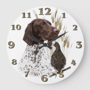 German Shorthaired Pointers  Large Clock