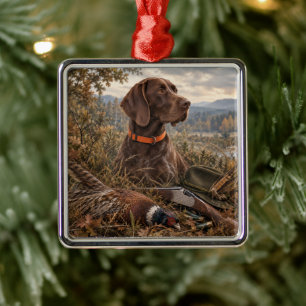 German Shorthaired Pointers  Metal Ornament