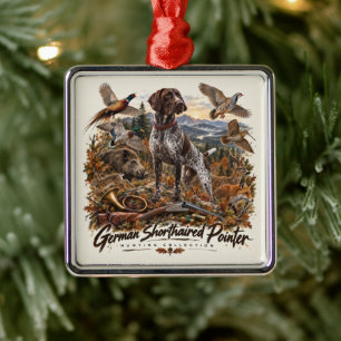 German Shorthaired Pointers  Metal Ornament