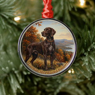 German Shorthaired Pointers  Metal Ornament