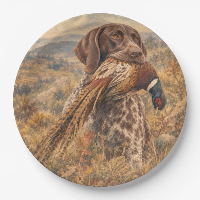 German Shorthaired Pointers  Paper Plate (Front)