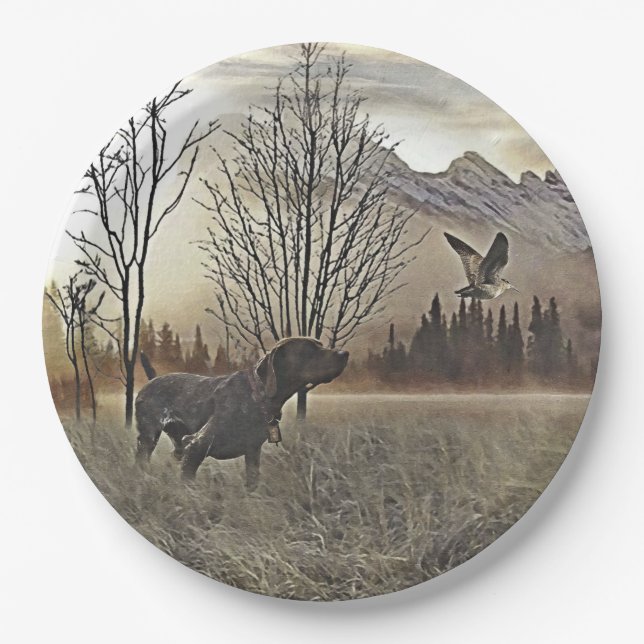 German Shorthaired Pointers Paper Plate (Front)