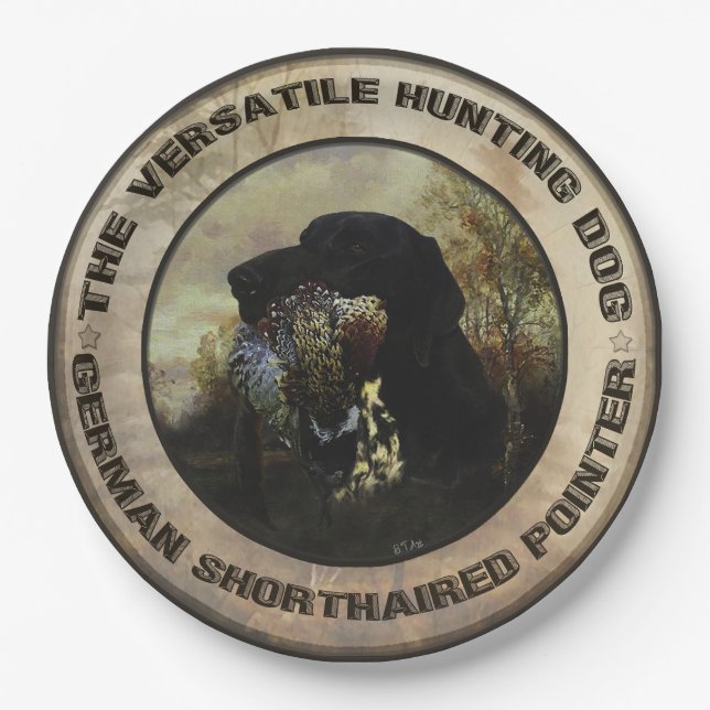 German Shorthaired Pointers   Paper Plate (Front)