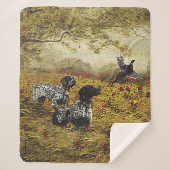 German Shorthaired Pointers Sherpa Blanket (Front)