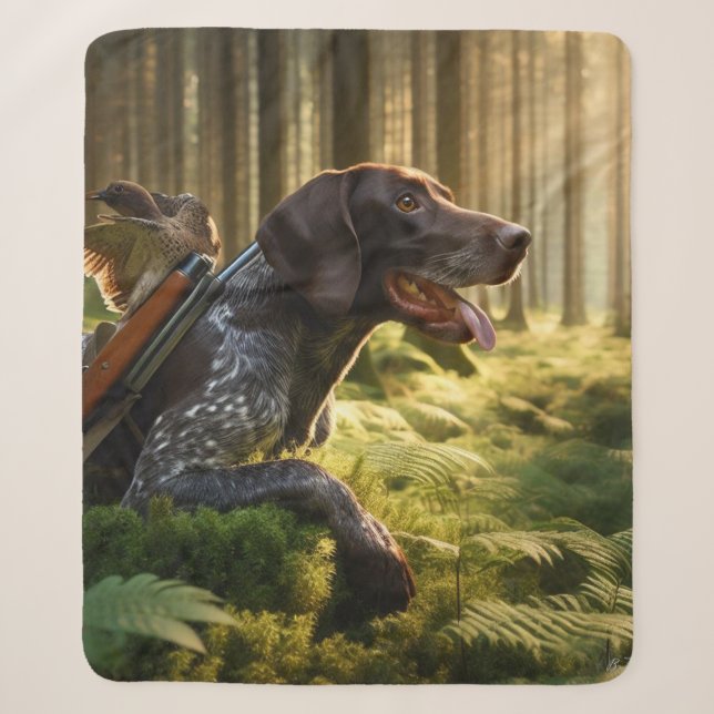 German Shorthaired Pointers Sherpa Blanket (Front)