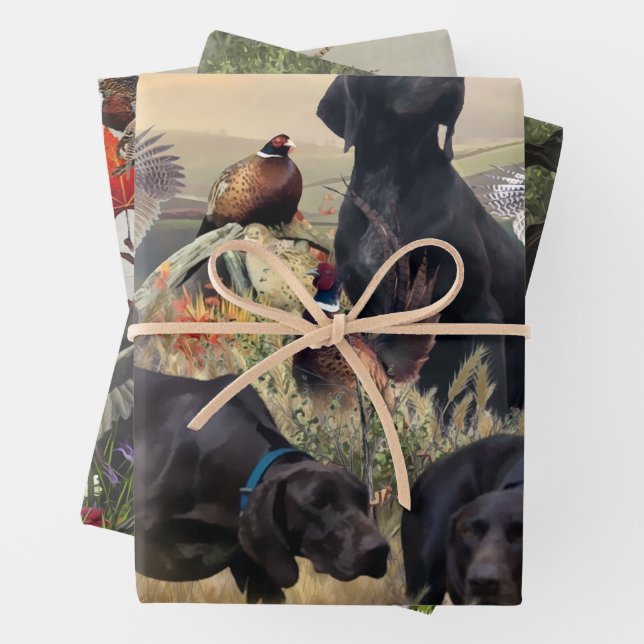 German Shorthaired Pointers  Wrapping Paper Sheet (In situ)