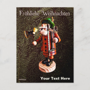 German "Smoker Man" Incense Burner Postcard