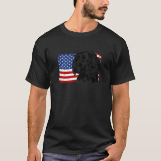 German Spaniel American US Flag Patriotic Spaniel  T-Shirt