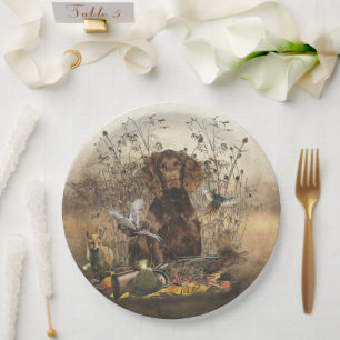 German Spaniel, Wachtelhund Paper Plate
