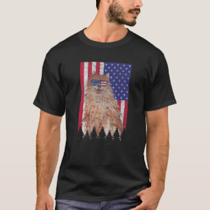 German Spitz Patriotic Dog USA Pride American Flag T-Shirt