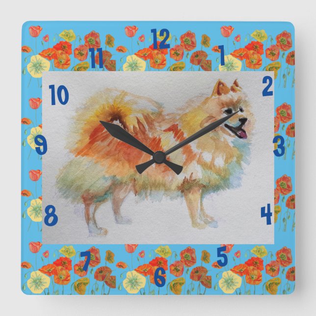 German Spitz Pomeranian Dog dogs Childs Room Clock (Front)