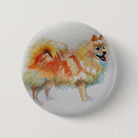German Spitz Pomeranian Watercolor Dog Dogs