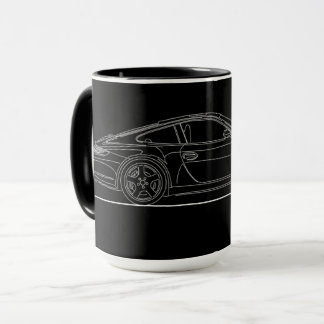 German Sports Car 997 Line Drawing Mug
