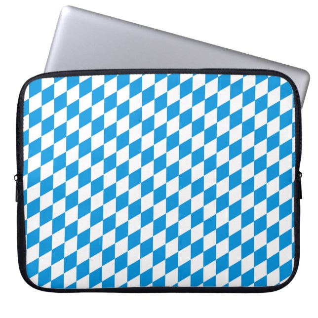 German State Of Bavaria - Flag Colors Pattern Laptop Sleeve (Front)