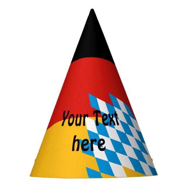 GERMAN STATE OF BAVARIA Flag Colours Party Hat (Front)