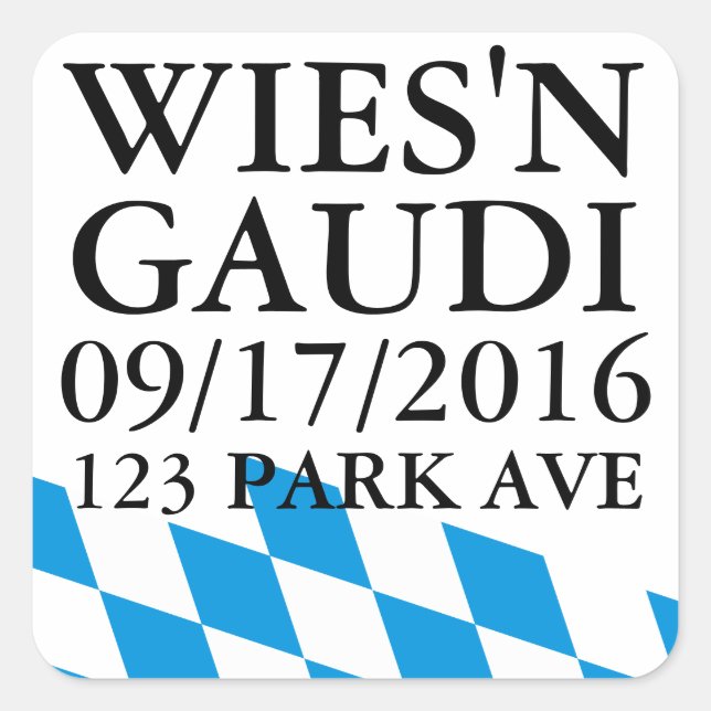 GERMAN STATE OF BAVARIA Flag Colours Square Sticker (Front)