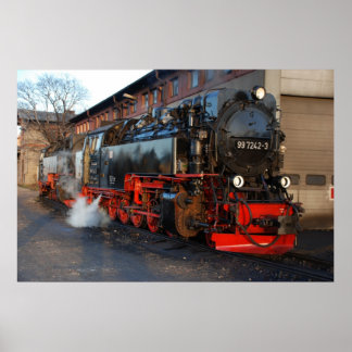 German Steam Locomotive Poster