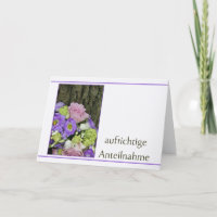 German Sympathy card, Herzliches beileid