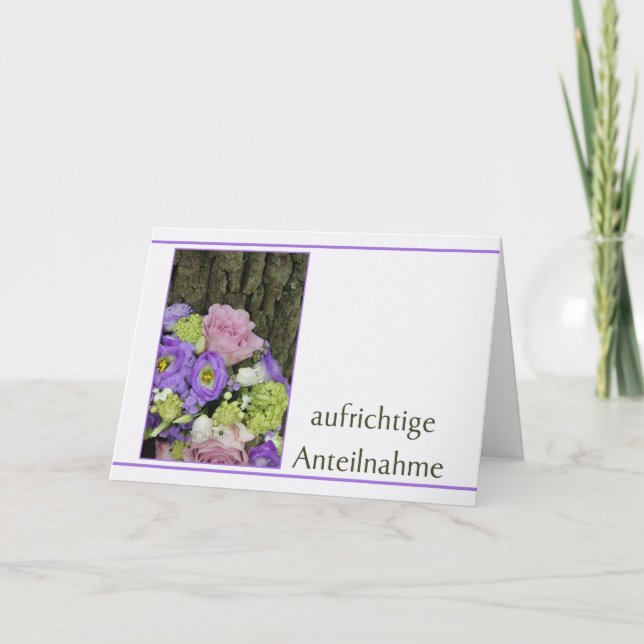 German Sympathy card, Herzliches beileid Card (Front)