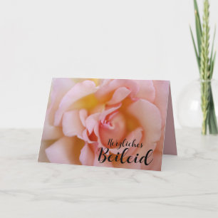 German Sympathy Pink rose Card