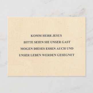 GERMAN TABLE PRAYER POSTCARD